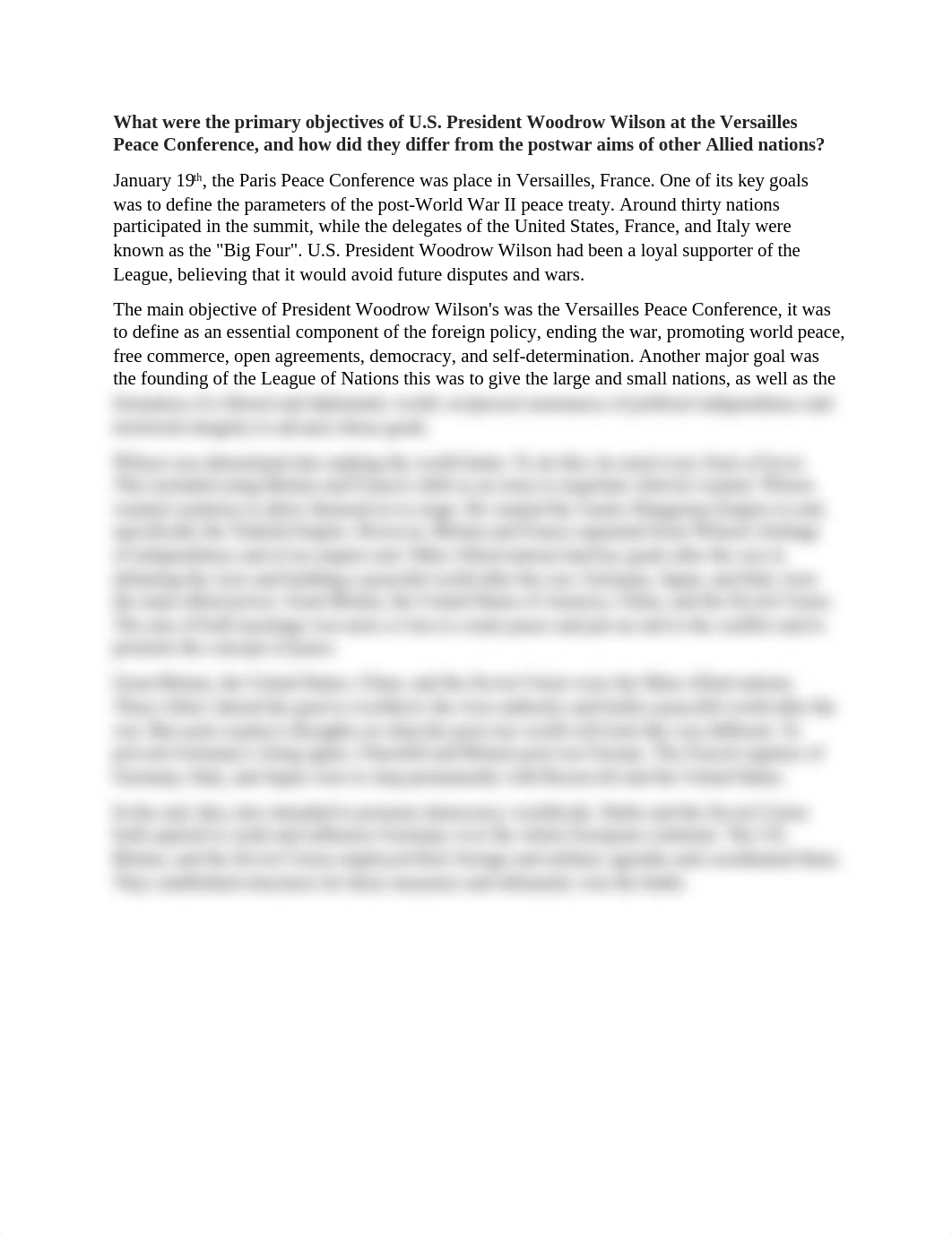 What were the primary objectives of U.S. President Woodrow Wilson at the Versailles Peace Conference_dopv1bog6ea_page1