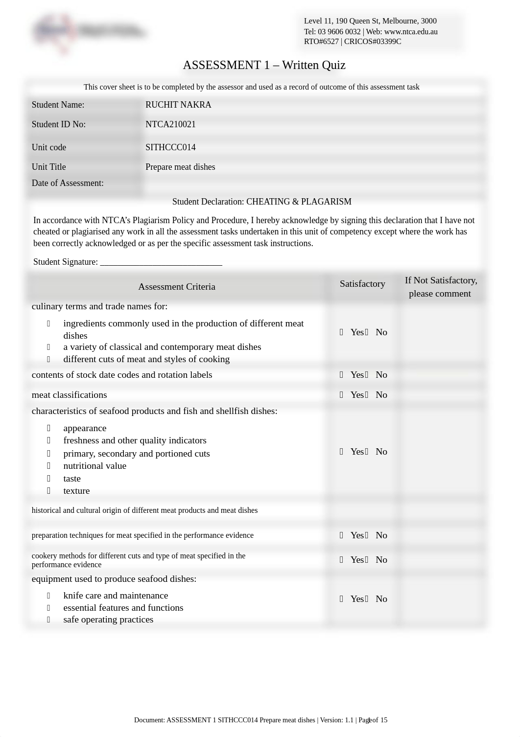 ASSESSMENT 1 SITHCCC014 Prepare meat dishes.docx_dopyr4hqydh_page1