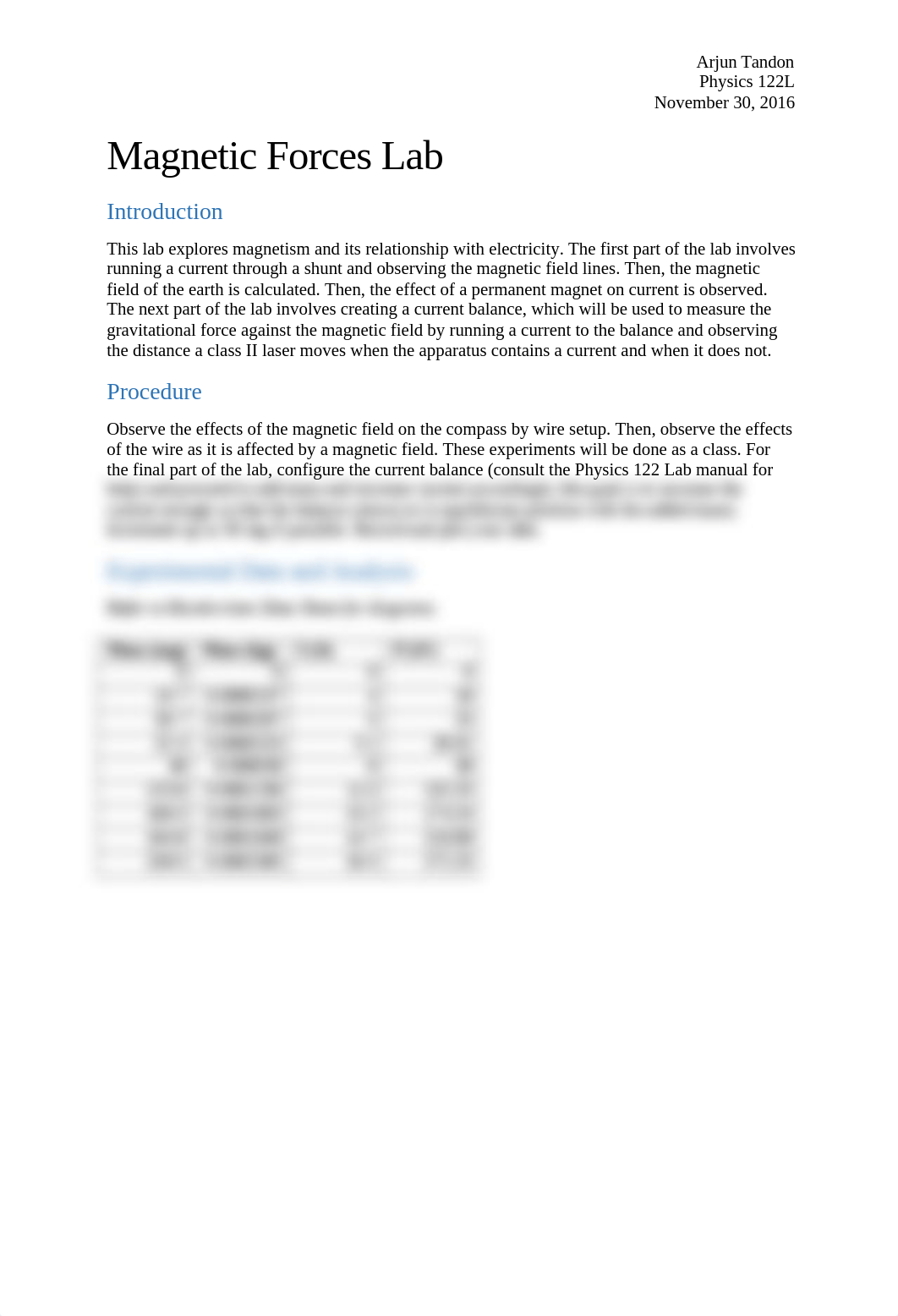 Magnetic Forces Lab Report_doq7qxxlvtk_page1