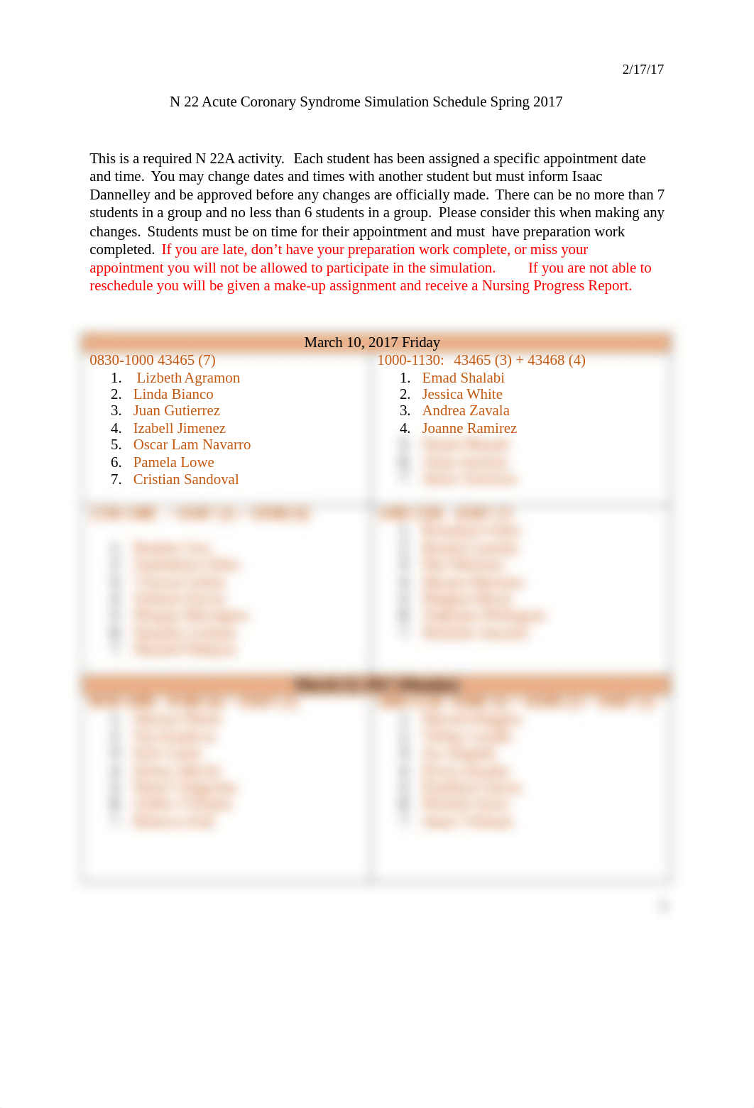 N 22 Acute Coronary Syndrome Simulation Schedule Spring 2017_doqd2ynbrnv_page1