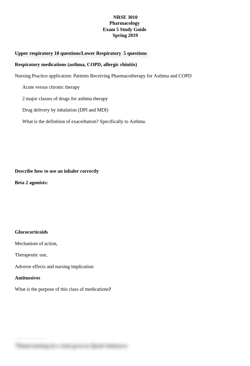 NRSE 3010 Exam 5 Study Guide Sp 19.docx_dor859v701m_page1