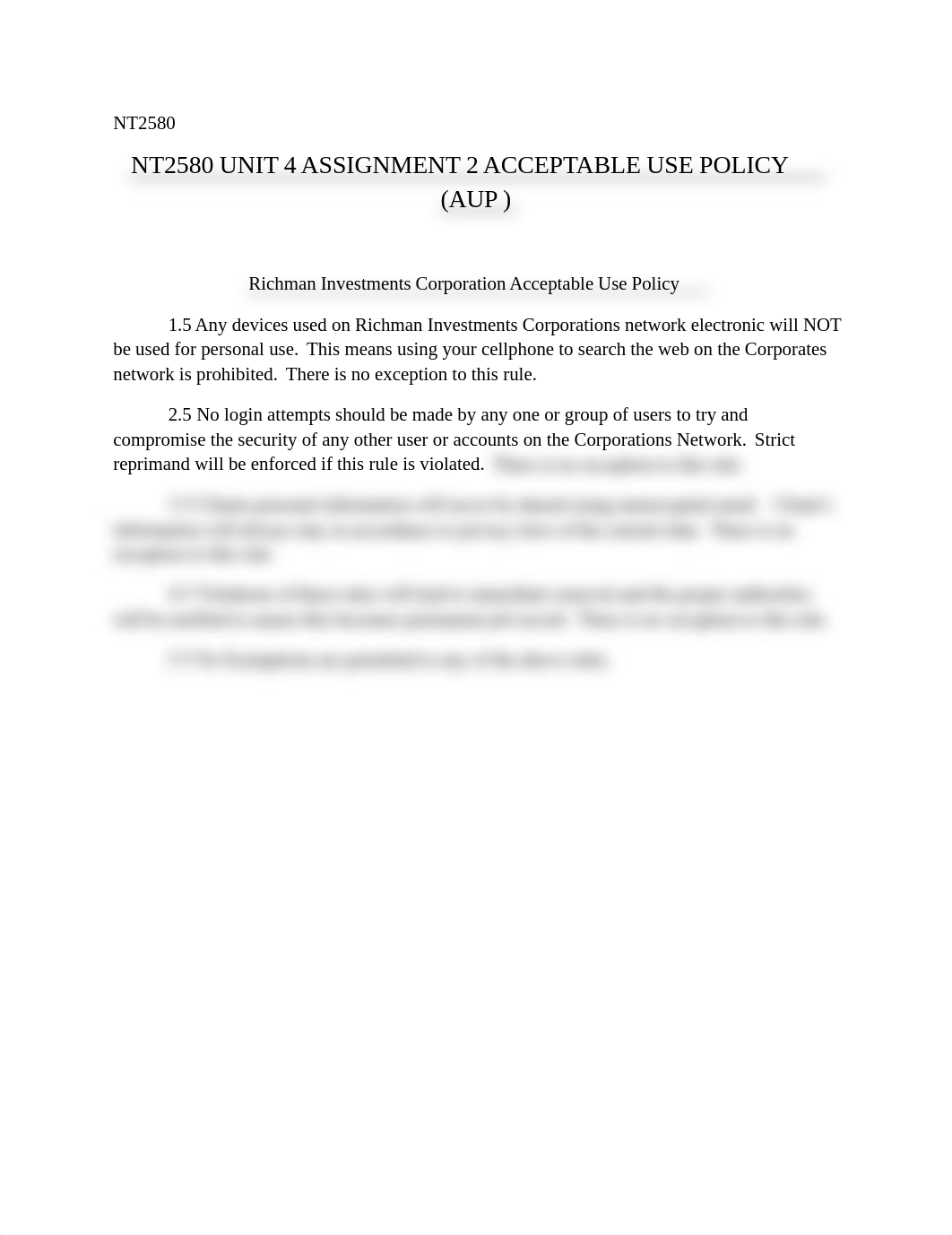 NT2580 UNIT 4 ASSIGNMENT 2 ACCEPTABLE USE POLICY (AUP )_dorbgti9pyx_page1