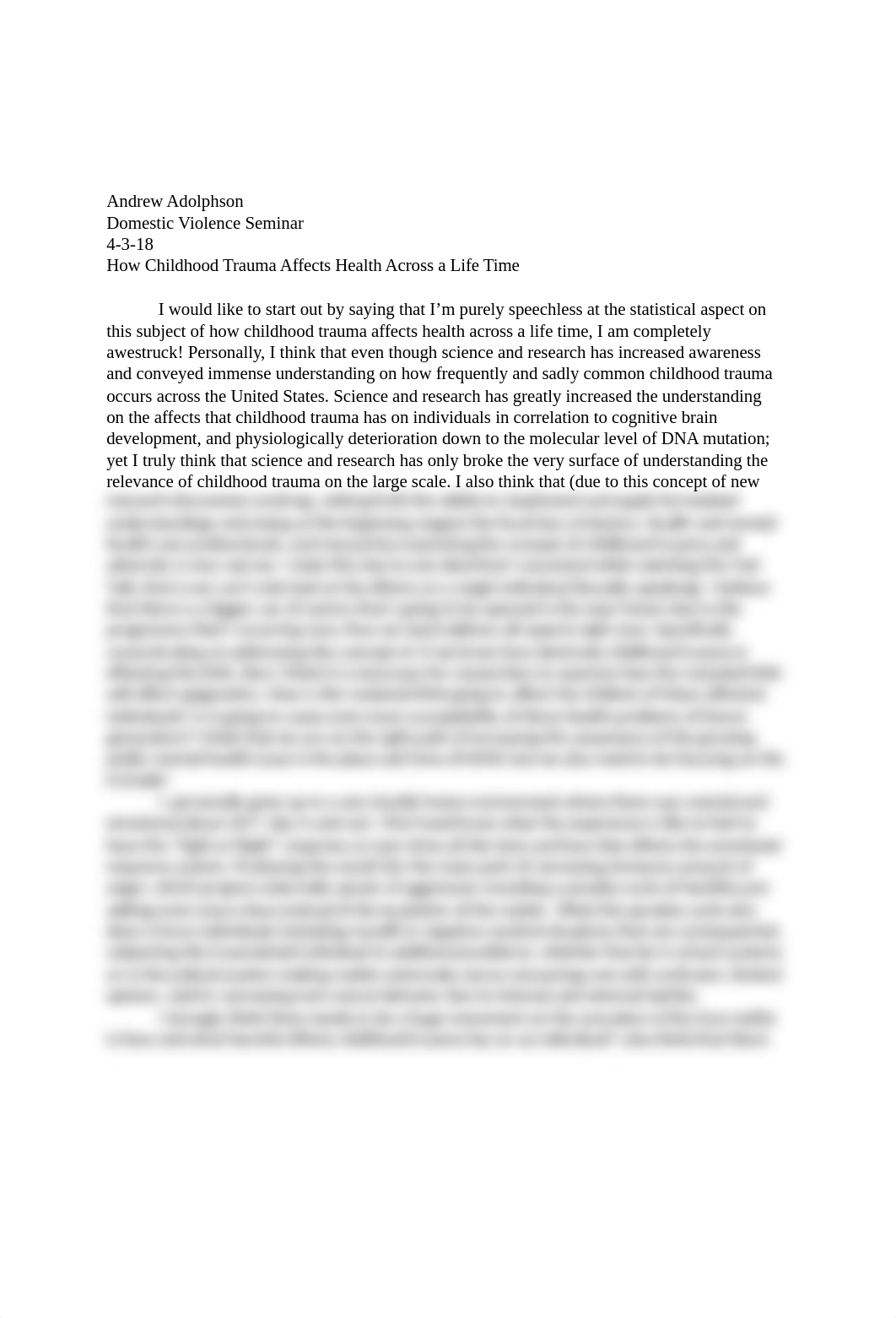 Domestic Violence Sem. How Childhood Trauma Affects Health Across a Life Time.docx_doriunickdy_page1