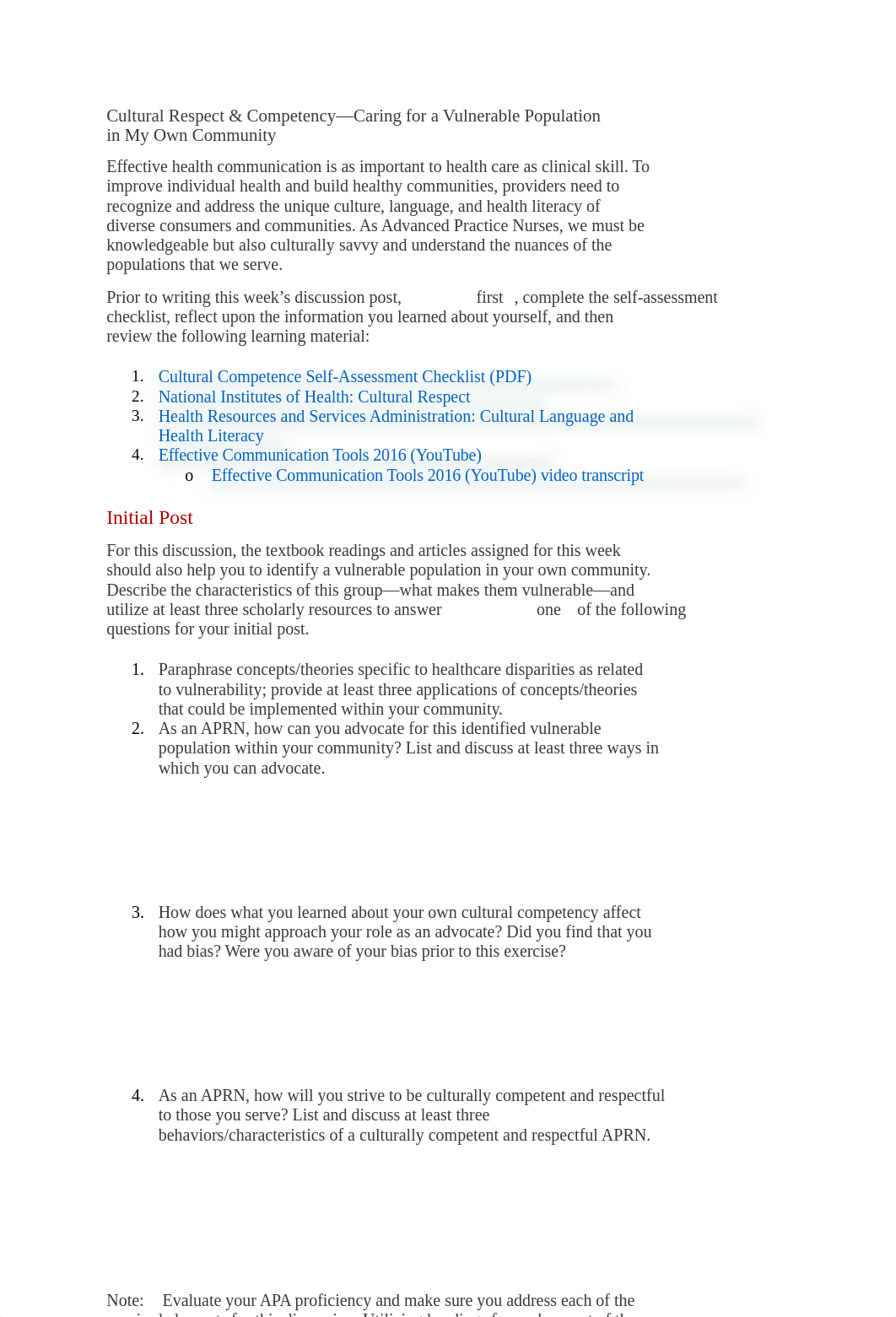 Discussion 1 Cultural Competency caring for a vulnerable population in my community.docx_dos6xy9n8zo_page1