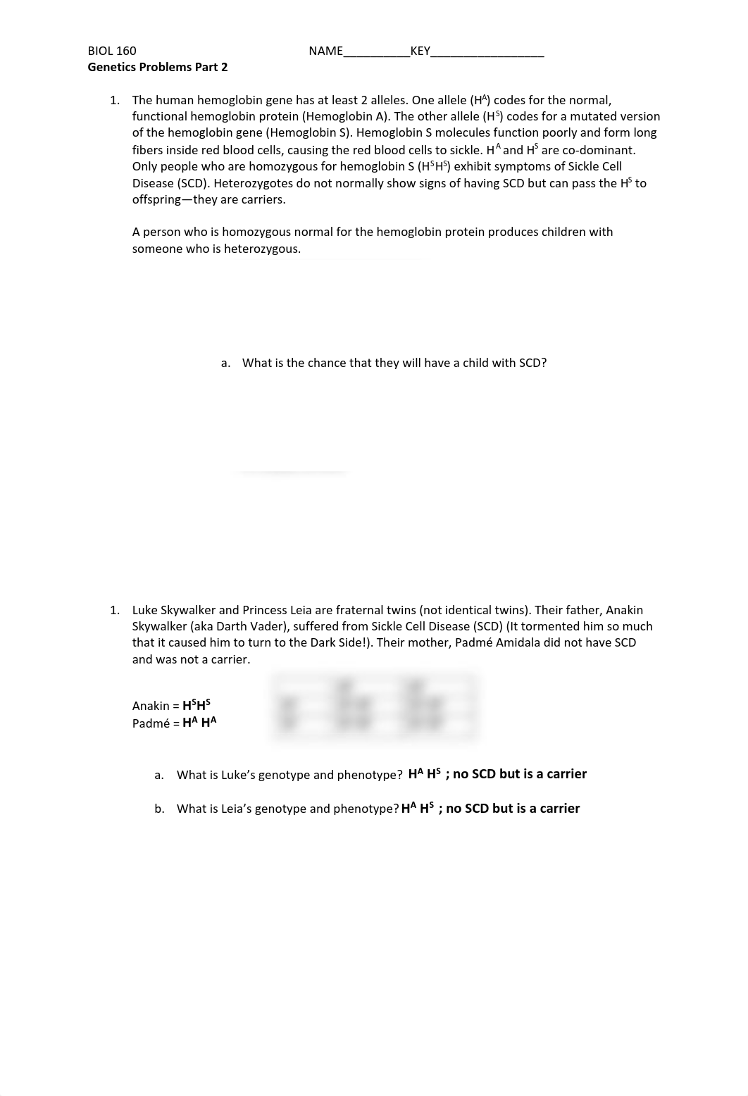 Activity 8 Solving Genetics Problems Part 2 KEY.pdf_dosco8gx8z2_page1