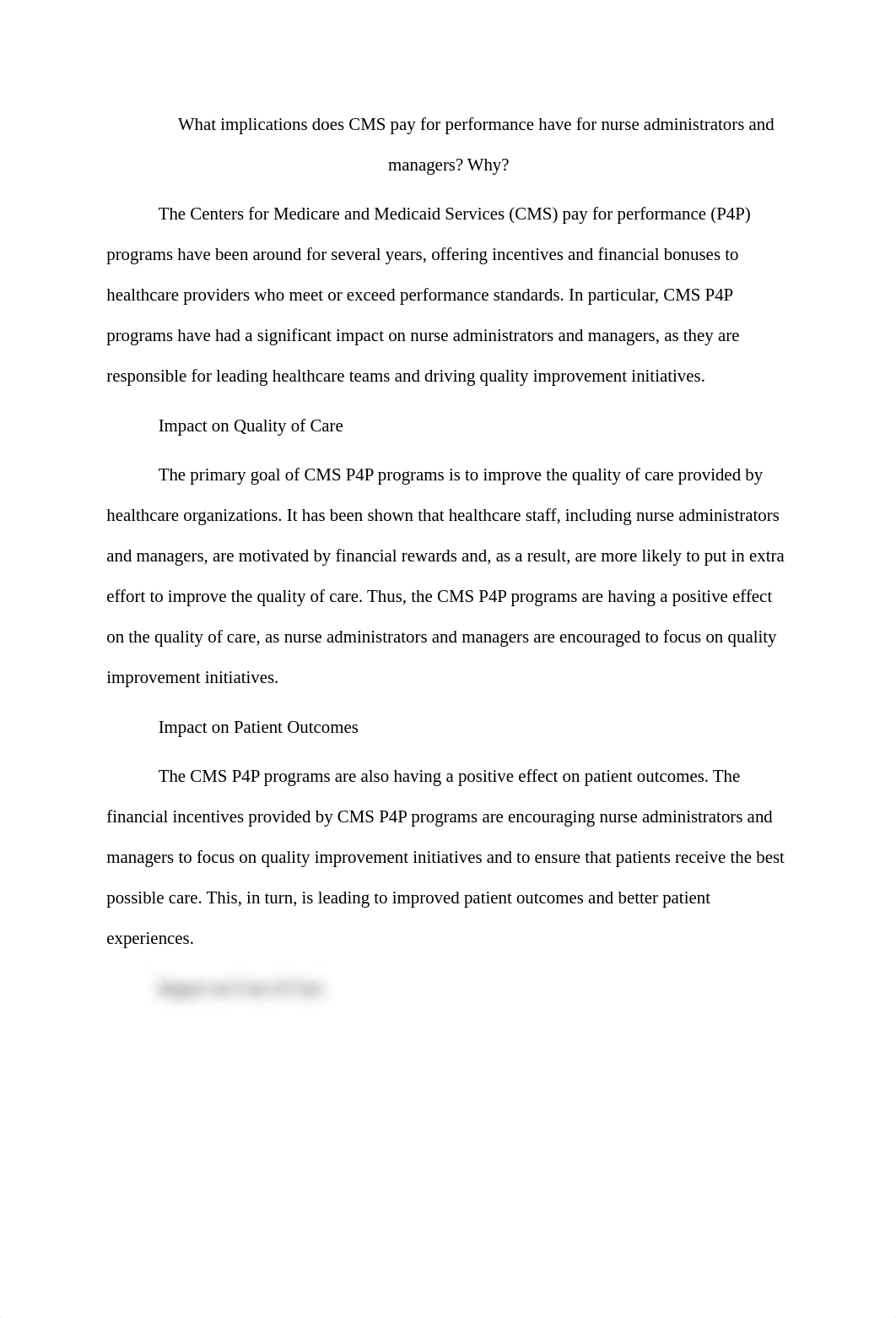 What implications does CMS pay for performance have for nurse administrators and managers.docx_doslansmaba_page1