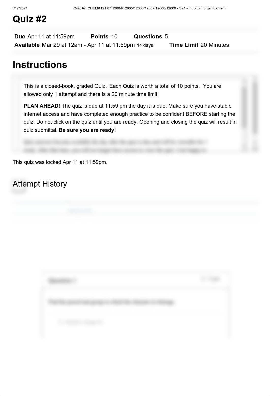 Quiz #2_ CHEM&121 07 12604_12605_12606_12607_12608_12609 - S21 - Intro to Inorganic Chemi.pdf_dotpw4jdaz1_page1