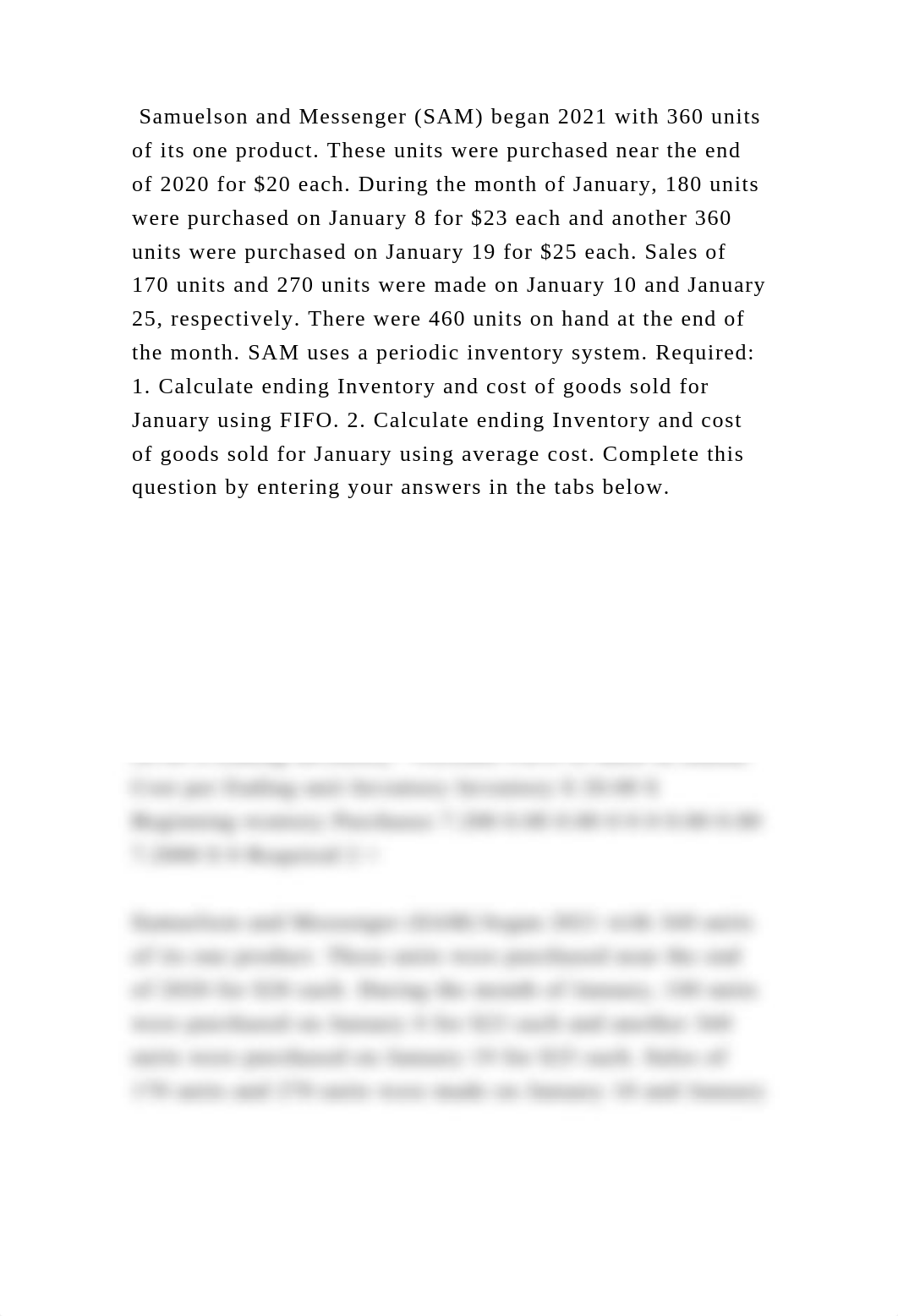 Samuelson and Messenger (SAM) began 2021 with 360 units of its one pr.docx_doufx06s255_page2