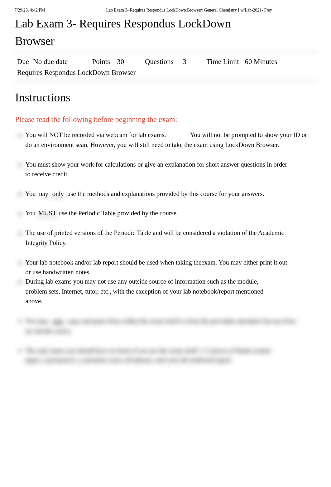 Lab Exam 3- Requires Respondus LockDown Browser_ General Chemistry I w_Lab-2021- Frey.pdf_douk30ukgw7_page1