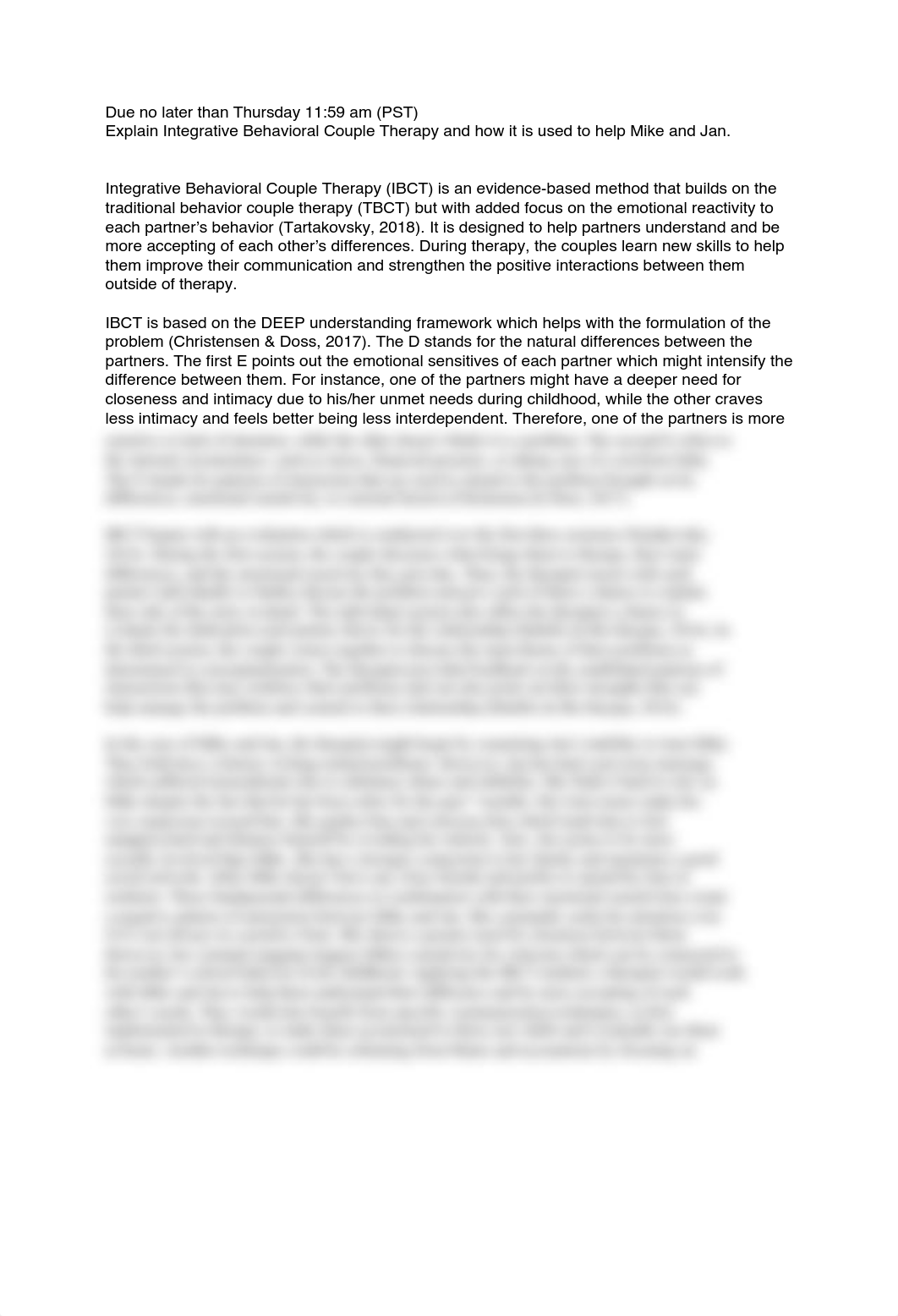 Week 6 - Discussion 1- Integrative Behavioral Couple Therapy and Mike and Jan.pdf_doukuxpcnns_page1