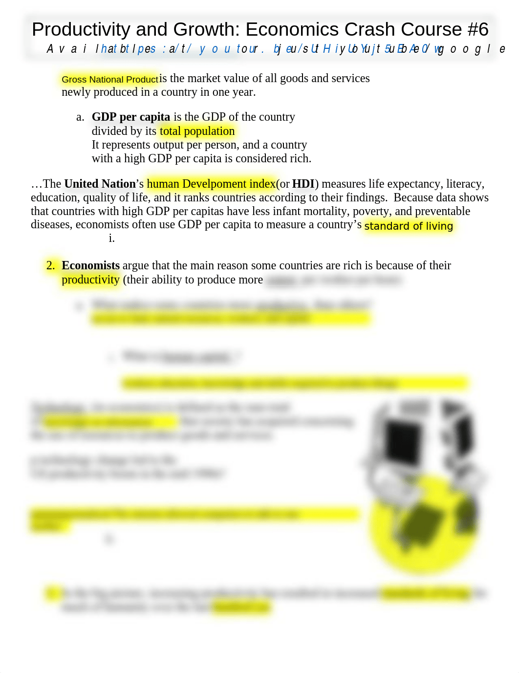 Crash Course Economics 6 Productivity and Growth done.doc_dovppjc3xum_page1