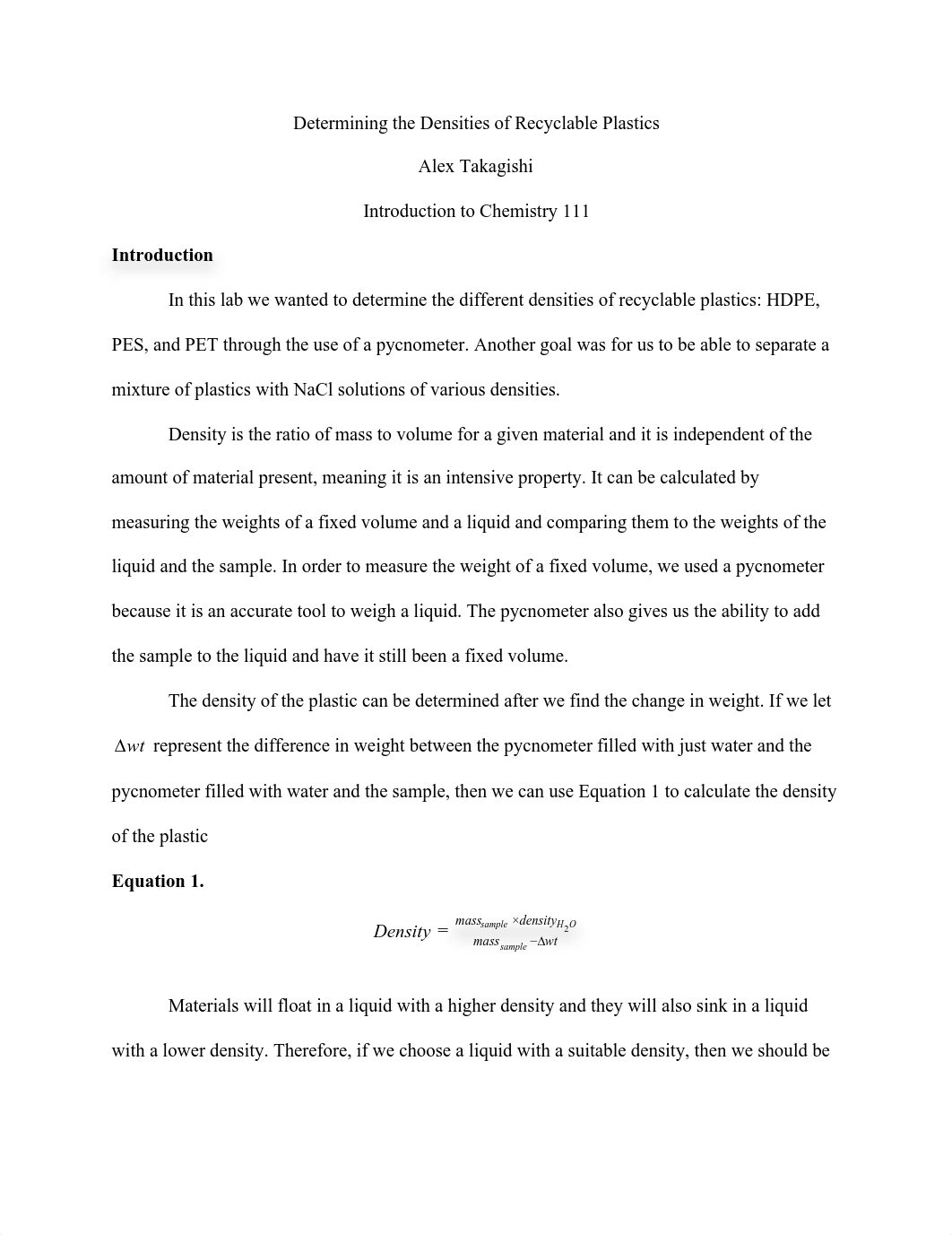 Determining the Densities of Recyclable Plastics Lab Report.docx.pdf_dow4phtmnp0_page1