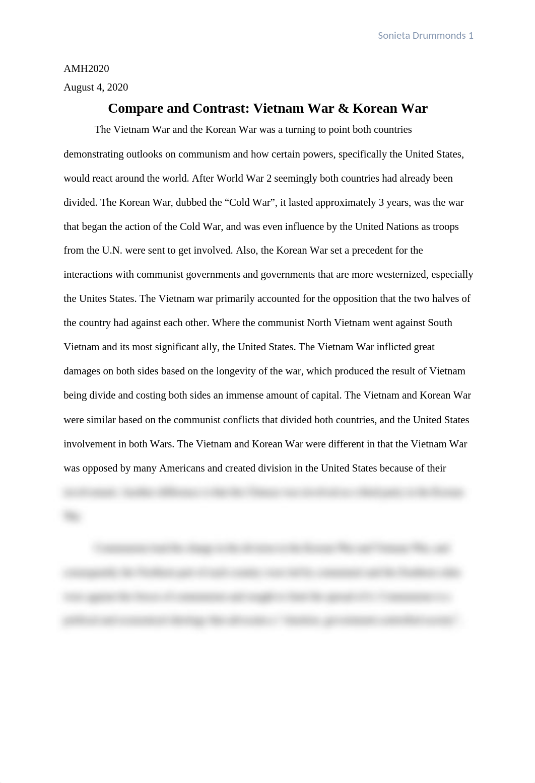 Compare and Contrast Vietnam War & Korean War.docx_dowd9jocslu_page1