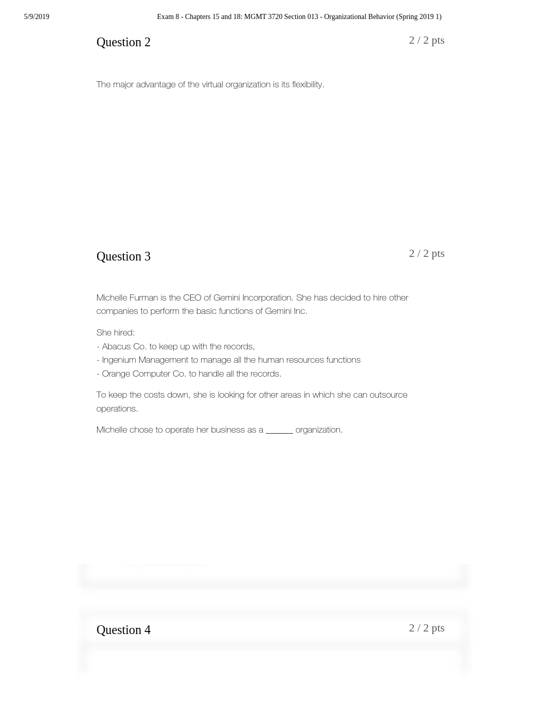 Exam 8 - Chapters 15 and 18_ MGMT 3720 Section 013 - Organizational Behavior (Spring 2019 1).pdf_dowlz40urad_page2