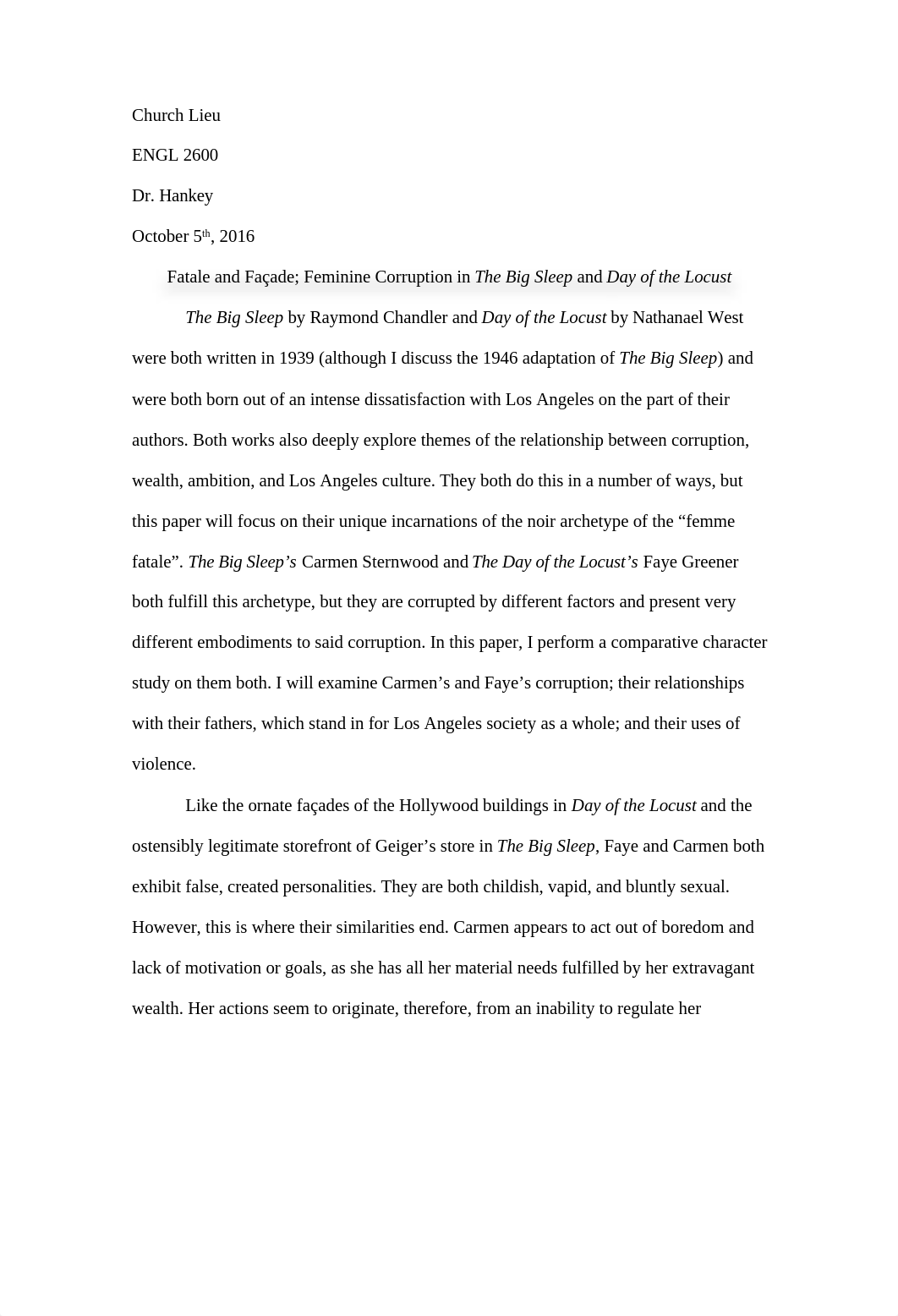 CSULA ENGL 2600 Essay - Big Sleep and Day of the Locust.docx_dows4nn14mi_page1