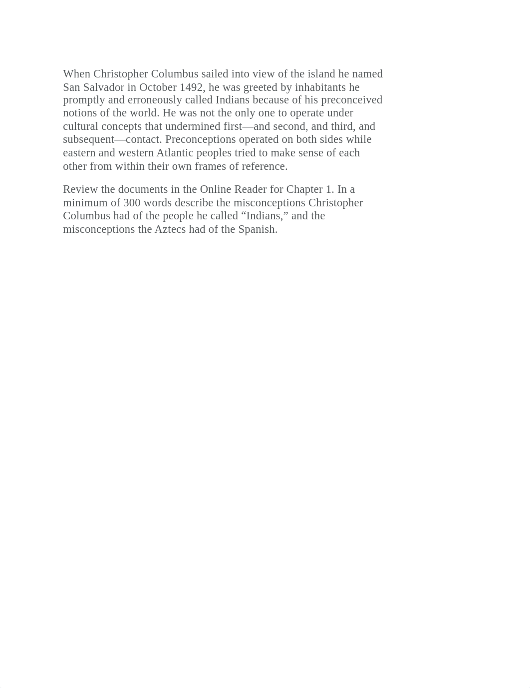 When Christopher Columbus sailed into view of the island he named San Salvador in October 1492.docx_dowupgv5n9h_page1