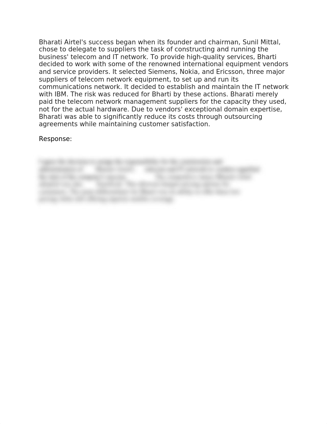 Identify strategies that Bharati Airtel used to be successful in Africa Response.docx_dowwd8i09f1_page1