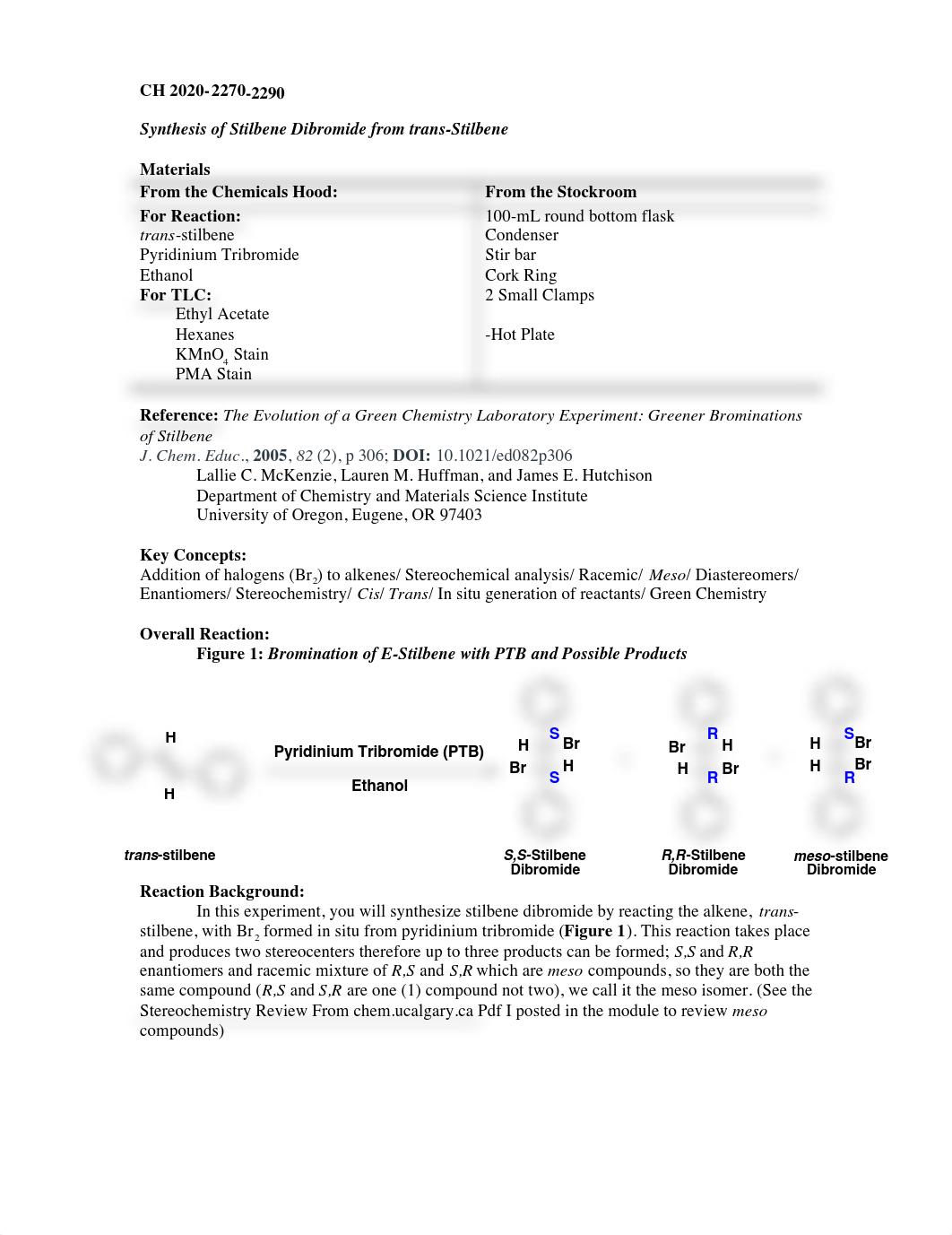 Bromination of Stilbene Procedure & Work-Sheet.pdf_doxlz352sd3_page1