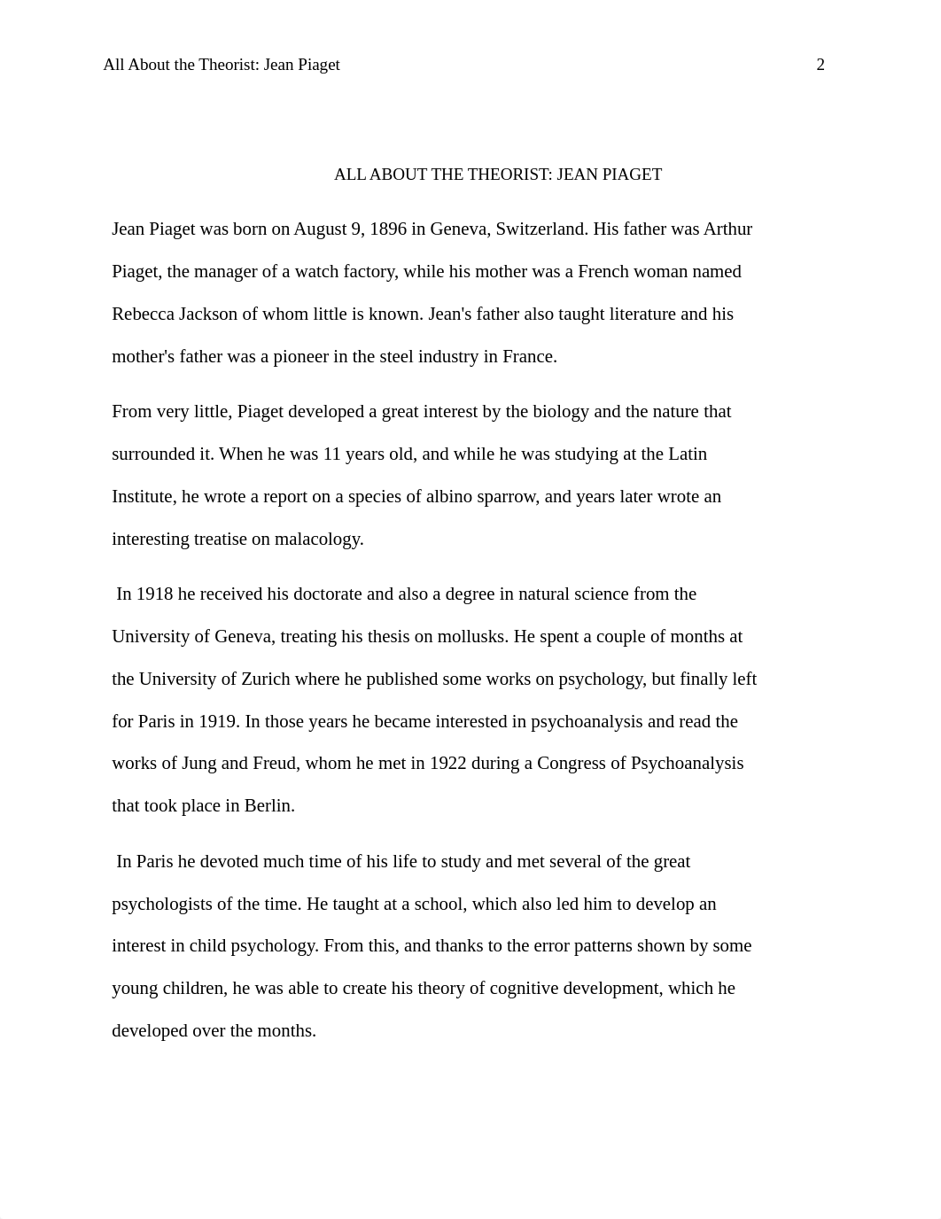 All About the Theorist: Jean Piaget
Ignacio Perez
PY 210 - Psychology_doxud6jubs0_page2