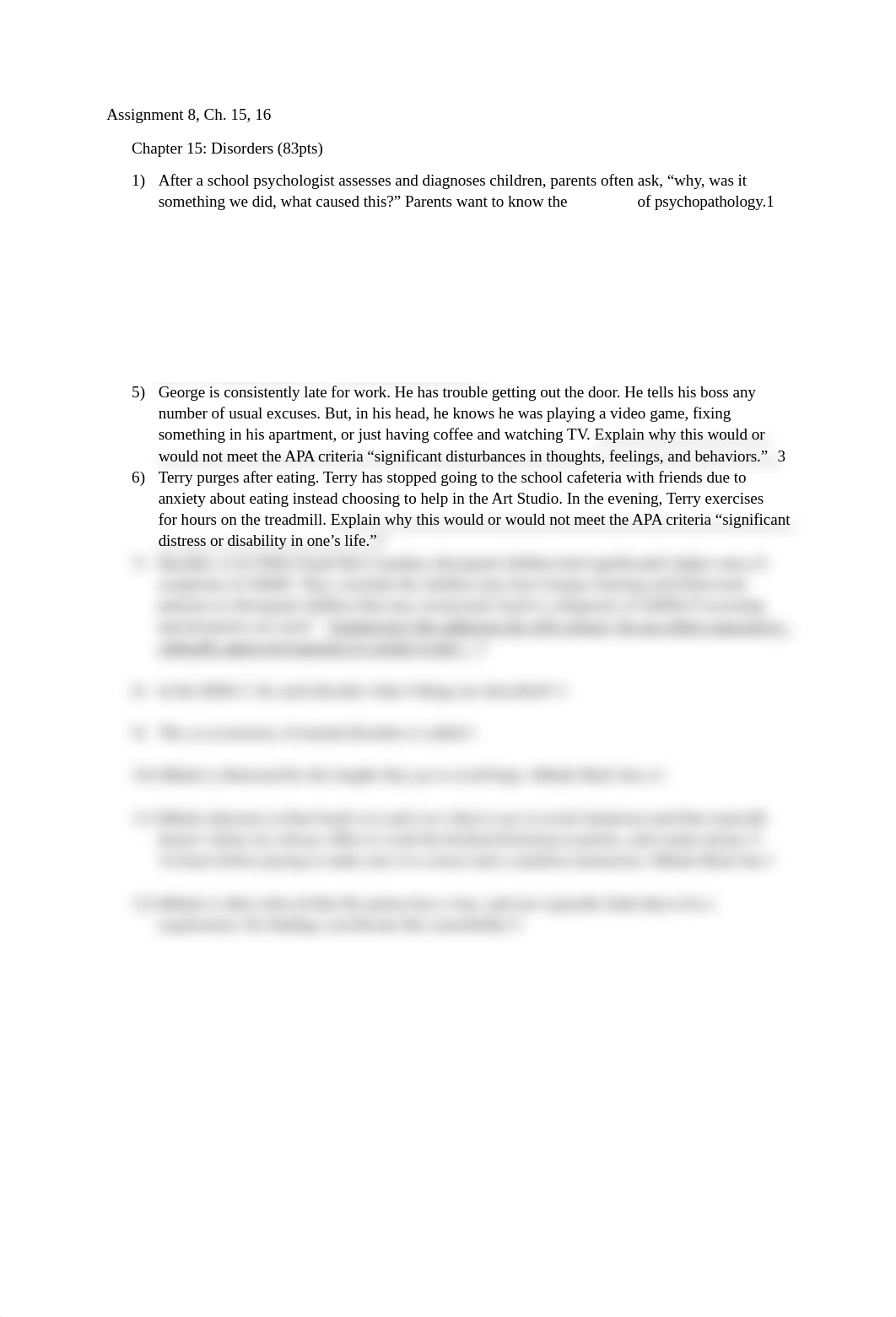 PSY 140 Assignment 8 Disorders Therapy CH 15 16.docx_doy0yop2jqp_page1