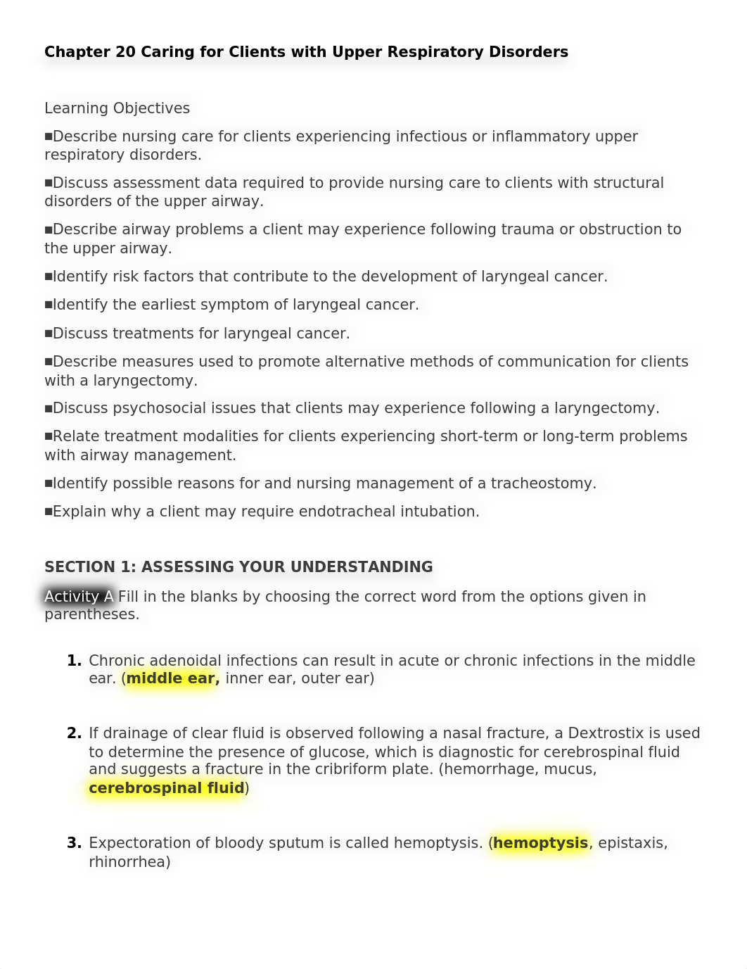 Chapter 20 Caring For Clients With Upper Respiratory Disorders ASHLEY GRAY.docx_doyn9a722bb_page1