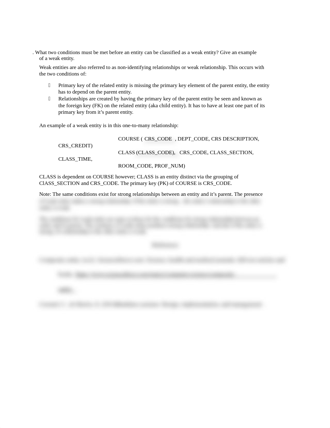 What two conditions must be met before an entity can be classified as a weak entity.docx_doytz4mpqkm_page1