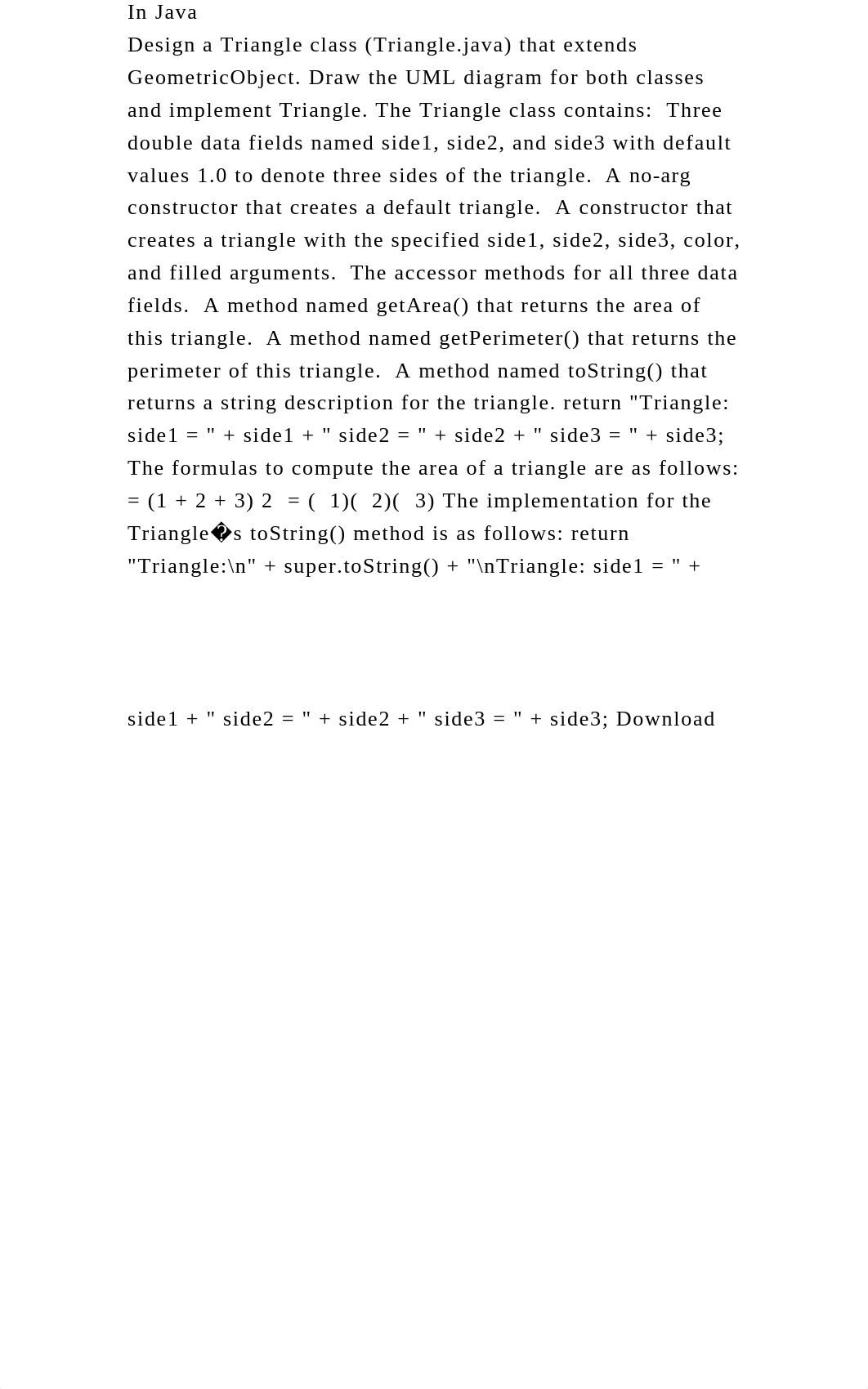 In JavaDesign a Triangle class (Triangle.java) that extends Geomet.docx_doz3gznr34l_page2