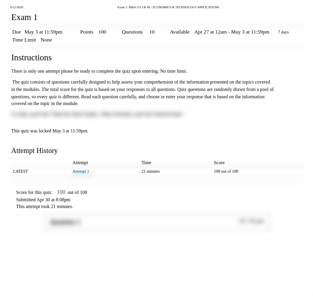 Exam 1_ MBA 511 I & IB - ECONOMICS & TECHNOLOGY APPLICATIONS.pdf_dp0zx8yhkxs_page1