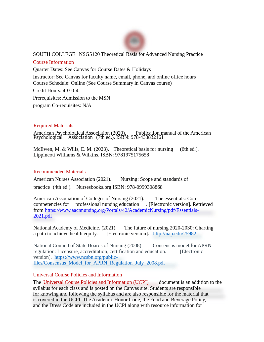 SOUTH COLLEGE  NSG5120 Theoretical Basis for Advanced Nursin.pdf_dp1lo6p196l_page1