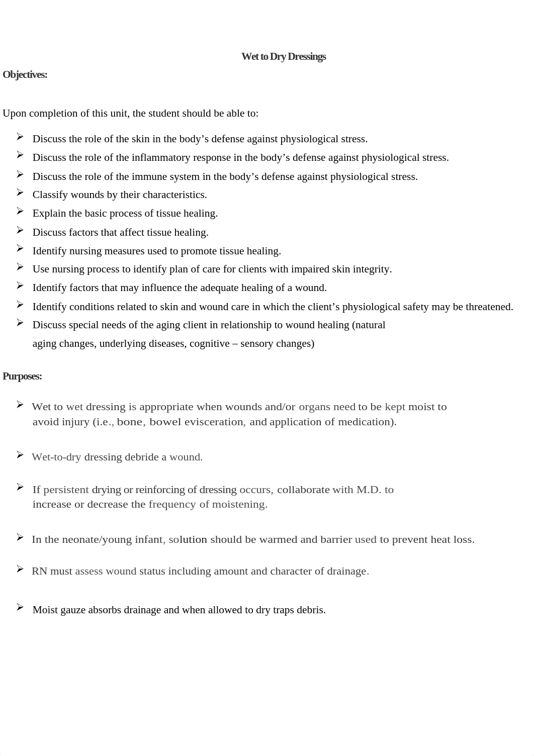 Wet to Dry Dressing Objectives and Checklist.docx_dp1nnusu88f_page1