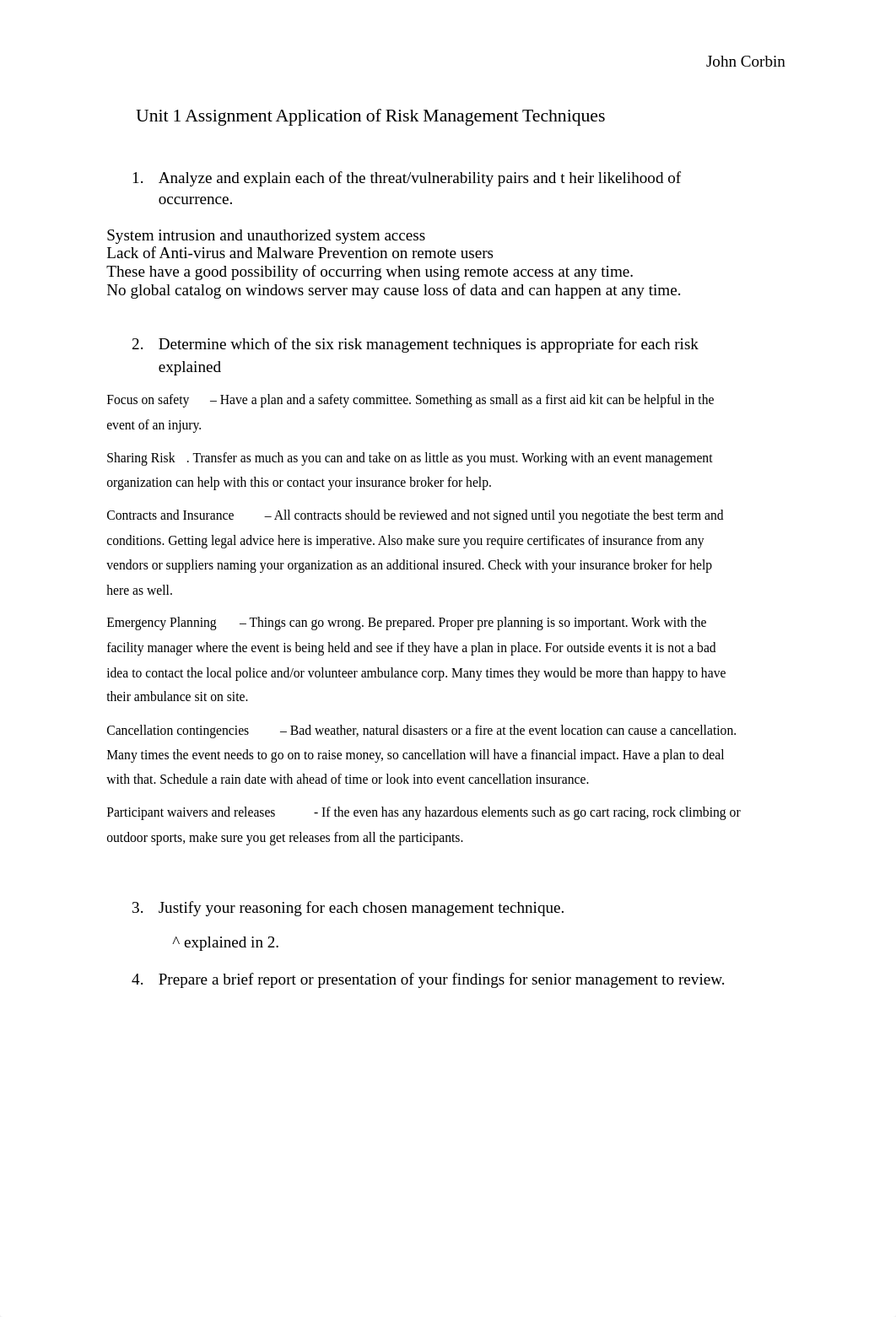 Unit 1 Assignment Application of Risk Management Techniques_dp1o8fqgf68_page1