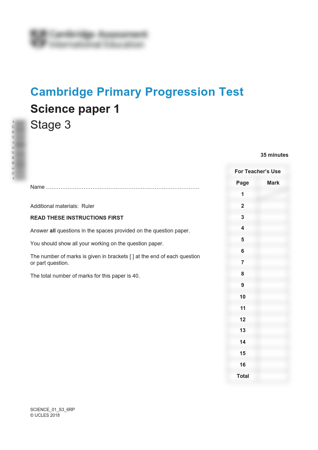 2018 Cambridge Primary Progression Test Science Stage 3 QP Paper 1_tcm142-430091.pdf_dp290u4exh4_page1