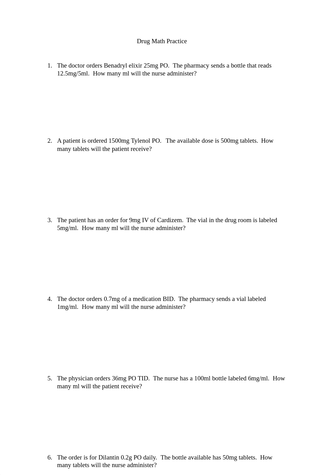 Answers to Drug Math Practice Exam NUR1004C.pdf_dp2ig2fzen4_page1