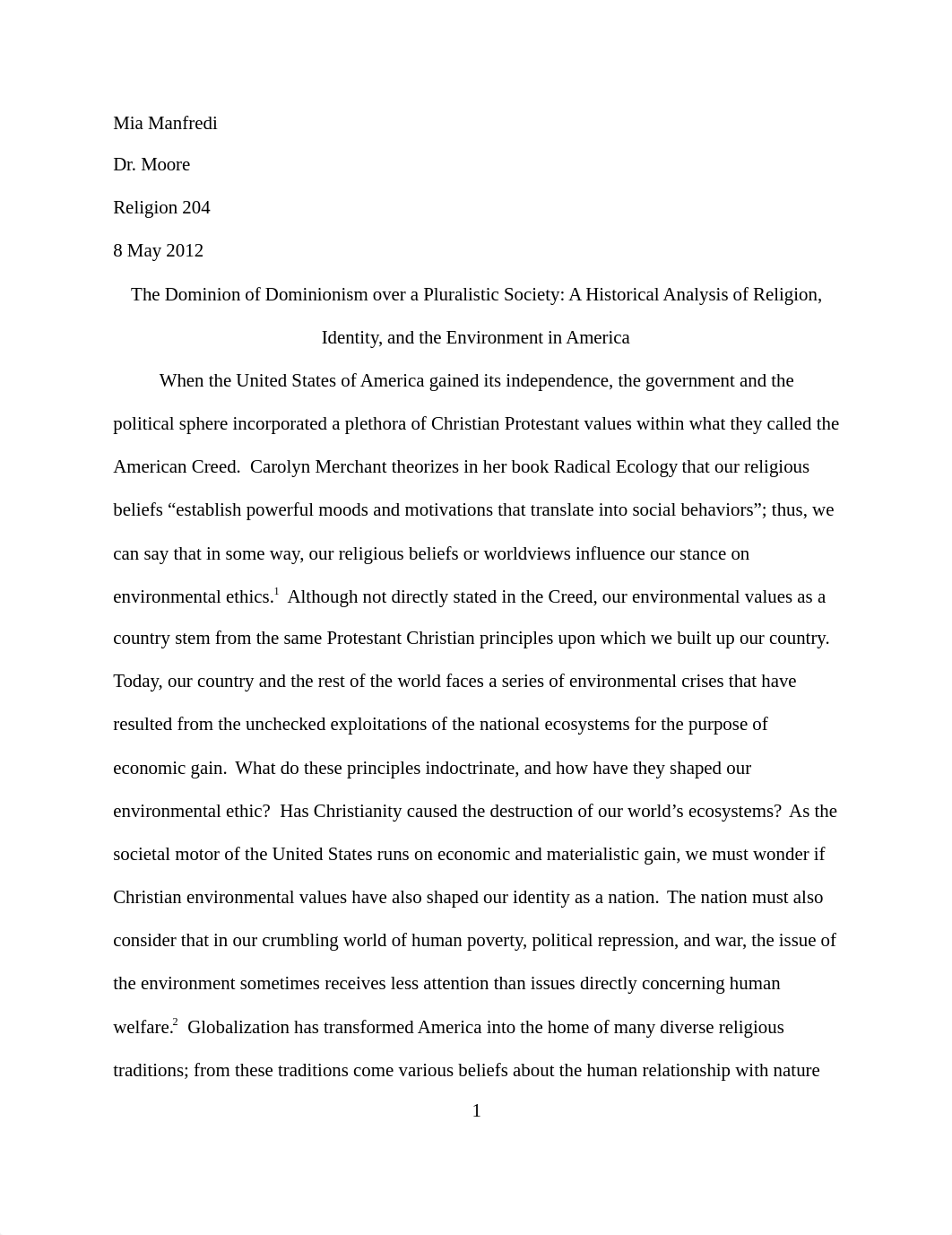 A Historical Analysis of Religion, Identity, and the Environment in America Essay_dp352q84284_page1