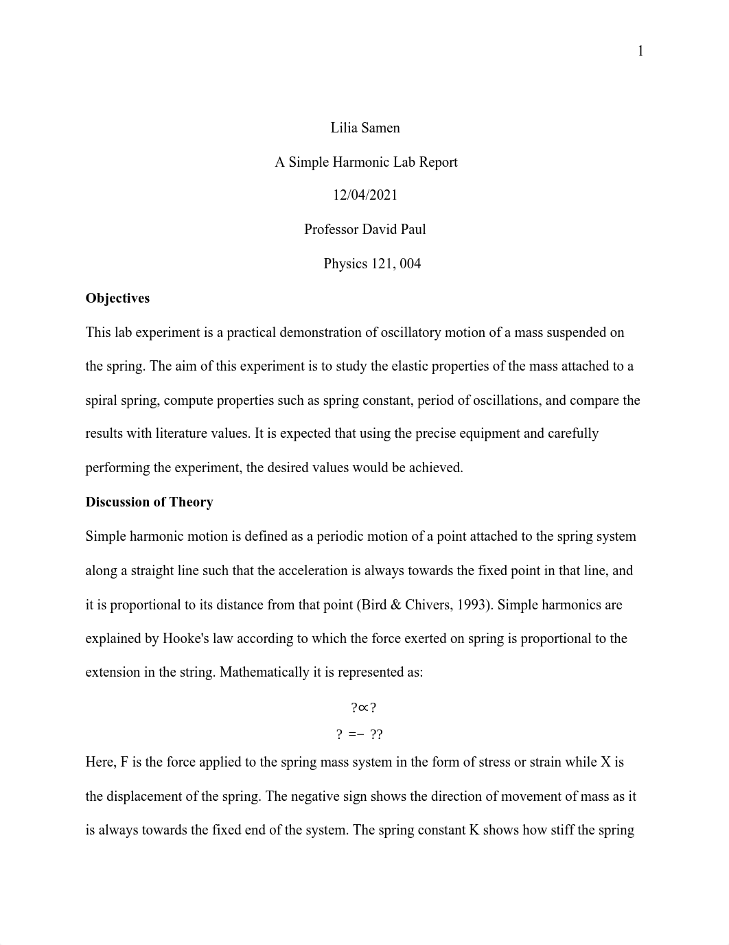 _A Simple Harmonic Lab Report .pdf_dp4fxr41p42_page1