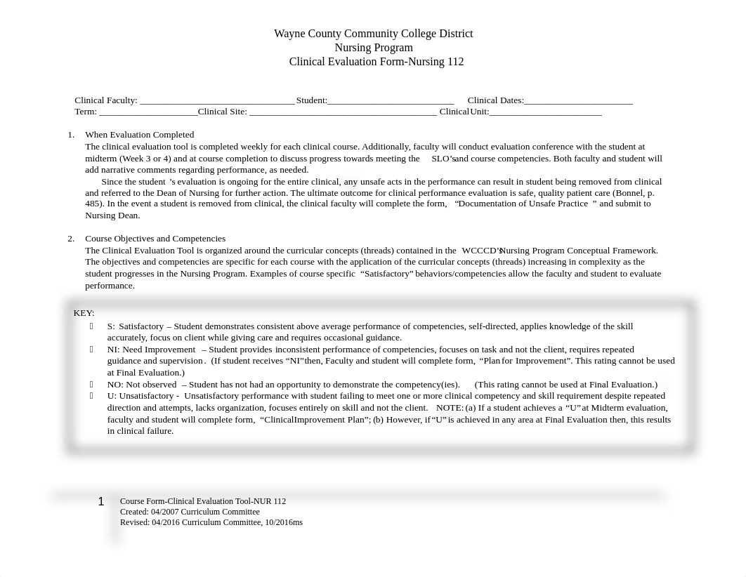 NUR 112 CLINICAL EVALUATION TOOL_NUR 112_Fall 2017.pdf_dp4npayurnf_page2