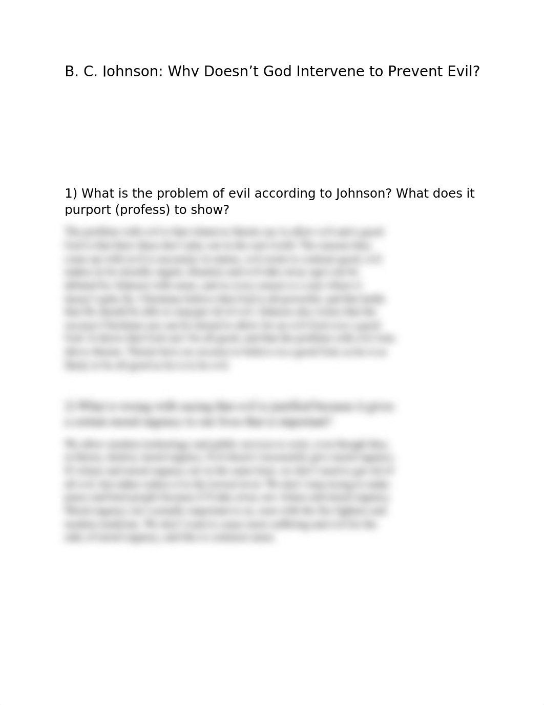 B. C. Johnson - Why Doesn't God Intervene to to Prevent Evil.docx_dp516jiqpl1_page1