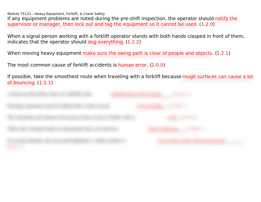 75123 Module 7 - Heavy Equipment, Forklift, & Crane Safety (Key Points).docx_dp5g5gc257n_page1