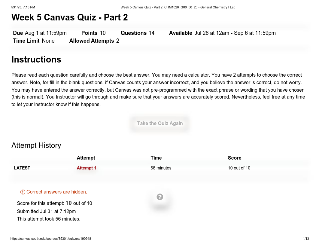 Week 5 Canvas Quiz - Part 2_ CHM1020_G00_30_23 - General Chemistry I Lab.pdf_dp5rywrcvx0_page1