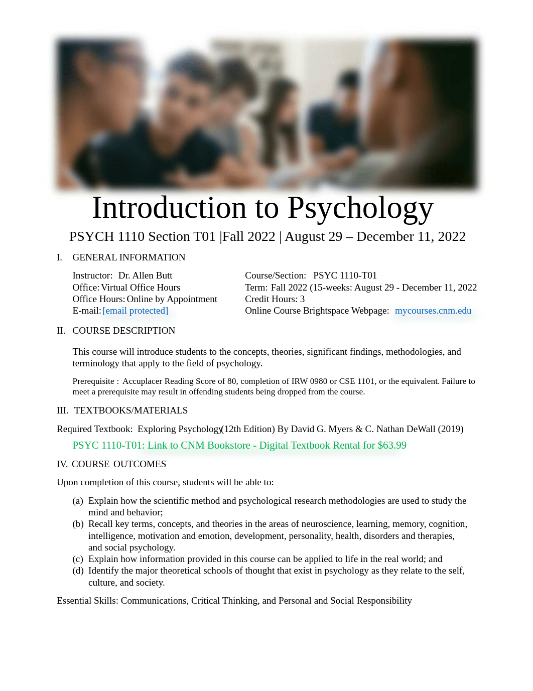 PSYC 1110-T01 Introduction to Psychology Syllabus & Course Schedule (Fall 2022) (1).pdf_dp5ww0iu1a9_page1