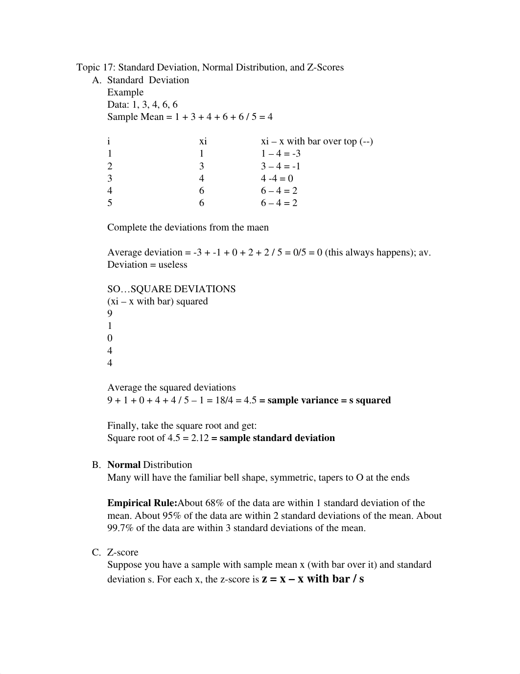 Topic 17- Standard Deviation, Normal Distribution, and Z-Scores_dp7khpb057h_page1