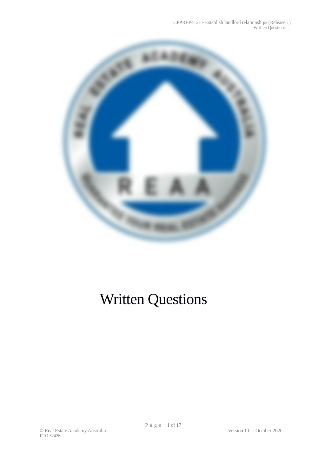 CPPREP4121 - Written Questions v1.0.docx_dp7ne08a022_page1