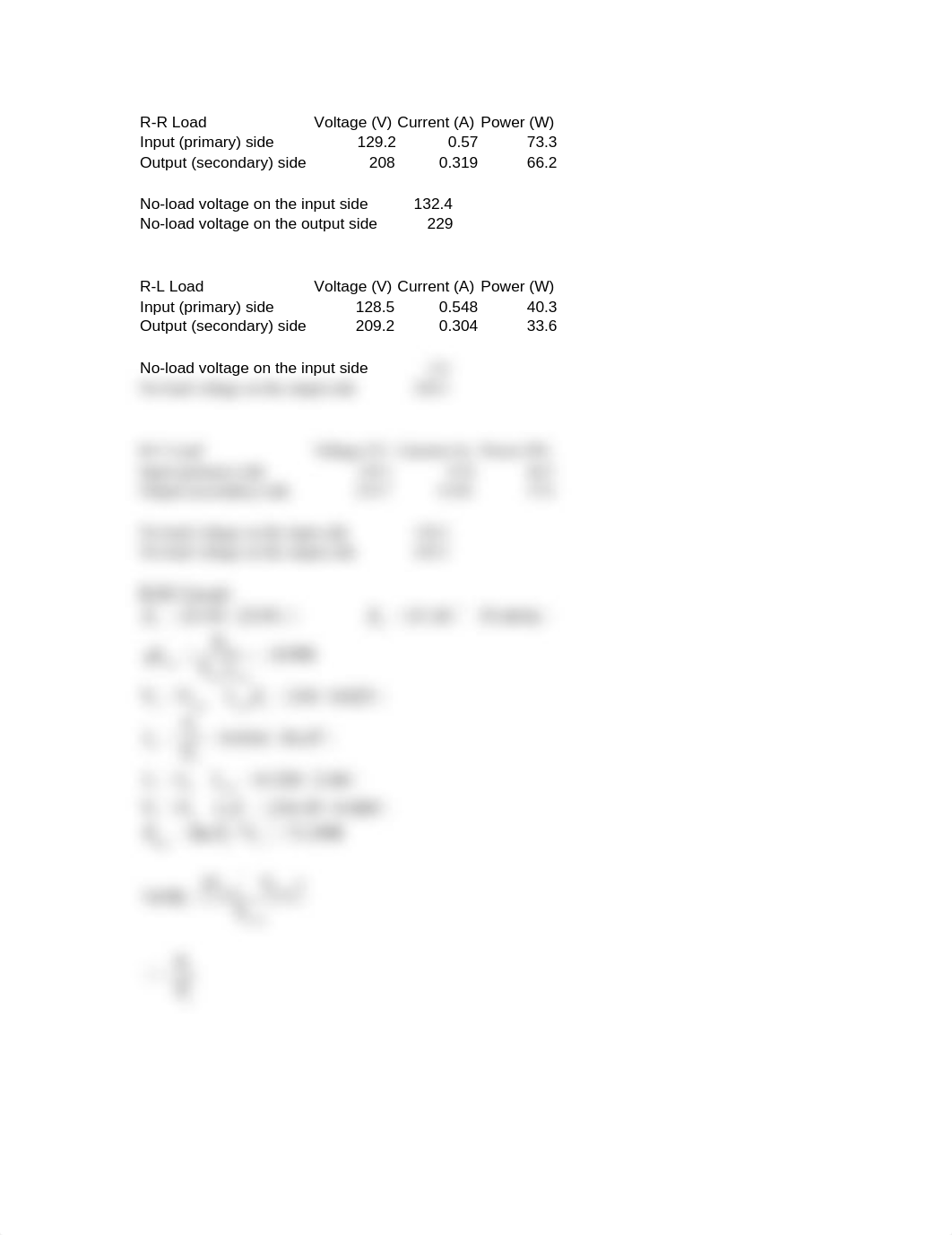 Voltage Regulation and Efficiency of a Two Winding Transformer Under Various Lading Conditions Lab_dp8y7xqg5hz_page3