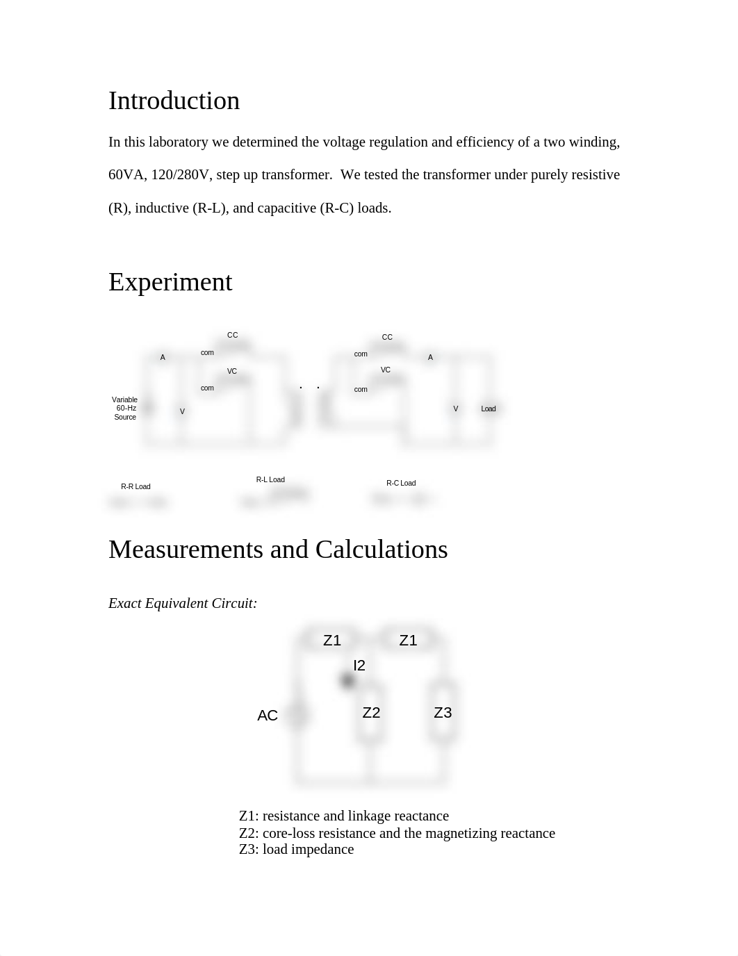 Voltage Regulation and Efficiency of a Two Winding Transformer Under Various Lading Conditions Lab_dp8y7xqg5hz_page2