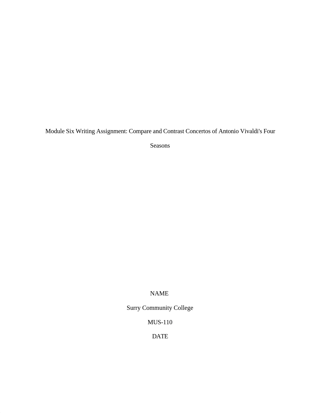 Module Six Writing Assignment- Compare and Contrast Concertos of Antonio Vivaldi's Four Seasons_dp9wnk03l0o_page1