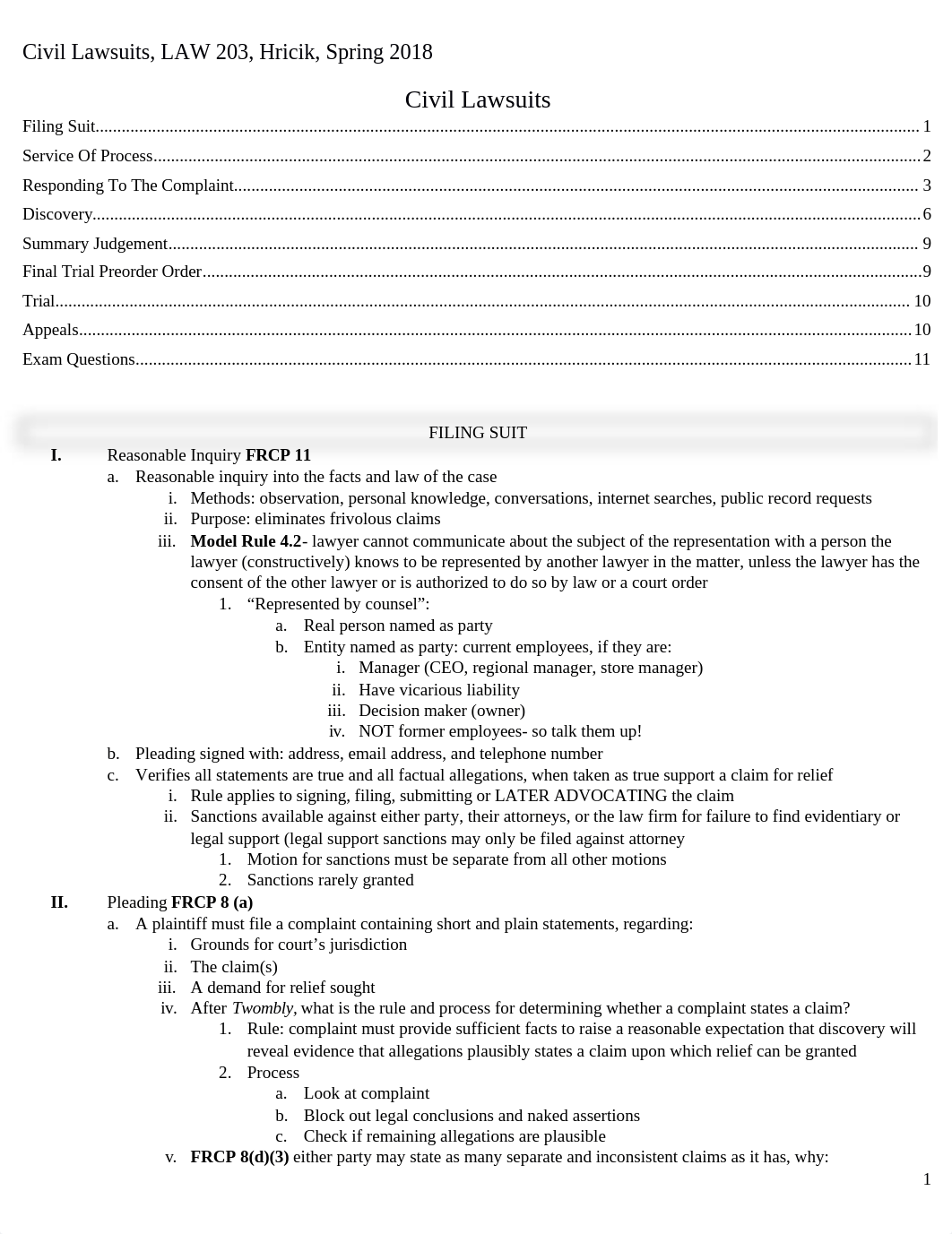 CIVIL LAWSUITS Outline HRICIK.docx_dpamwfmseh7_page1