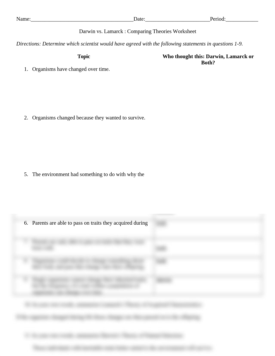 Darwin vs. Lamarck - Comparing Theories Worksheet.doc_dpaoophobpl_page1