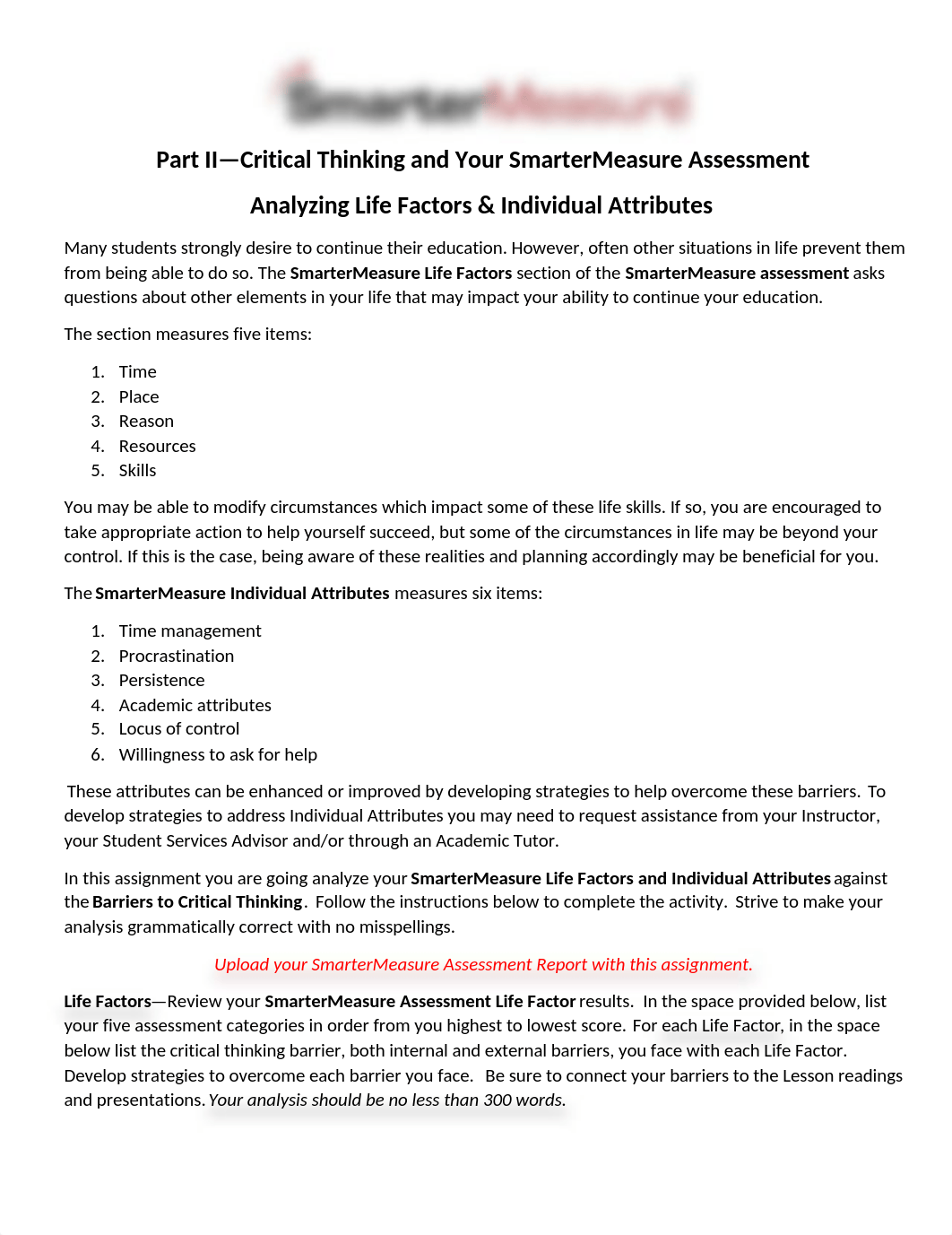 Learning Unit 2 -  Part II Critical Thinking & Your Smarter Measure Assessment.docx_dpb4lfq787z_page1