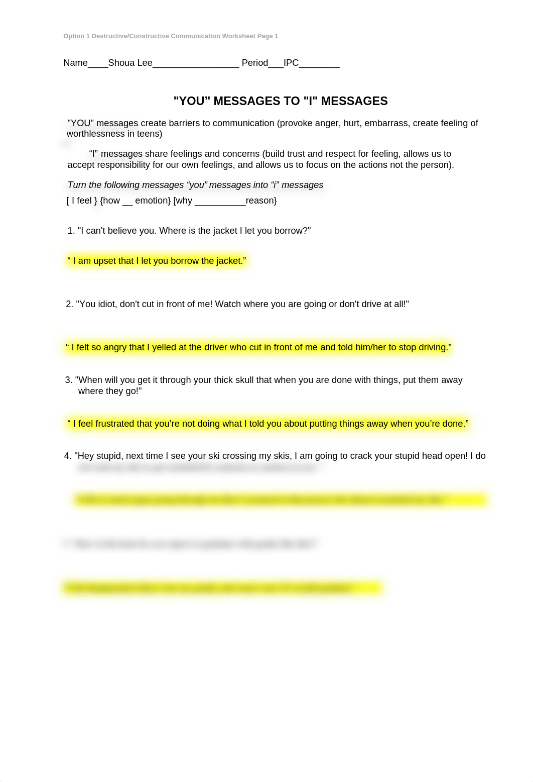 6.4 Destructive vs. Constructive Communication - You to I Messages.docx_dpbk1ovzfvc_page1