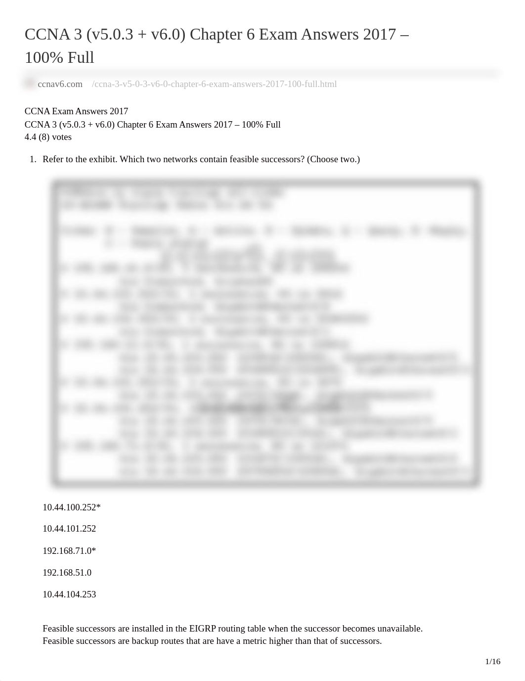 ccnav6.com-CCNA 3 v503  v60 Chapter 6 Exam Answers 2017  100 Full.pdf_dpbod205fai_page1